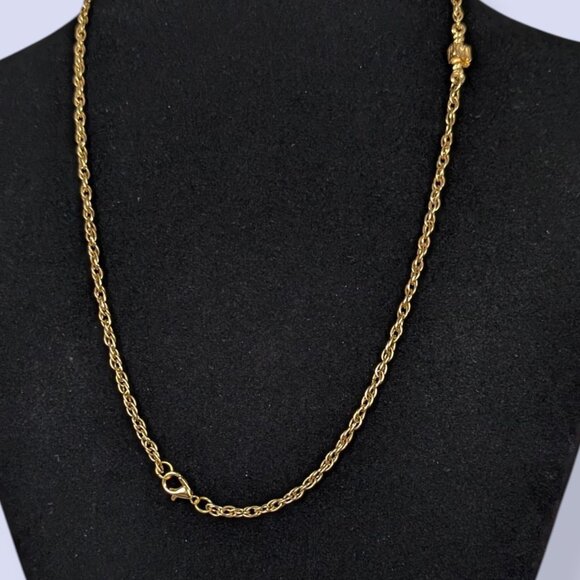V. Block-Accented Rope Chain Necklace - Picture 4 of 5